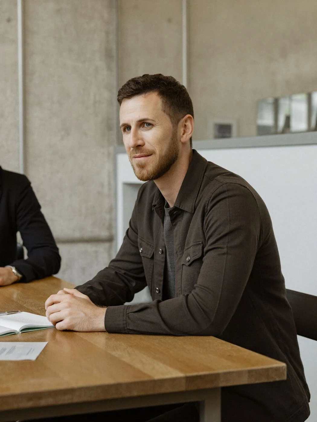 Matthias Isler in a working session at a meeting table